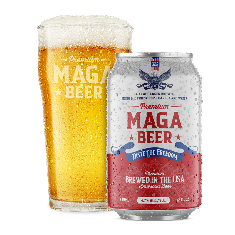 MAGA-American-Beer-hp-images-beer-glass-and-can MAGA Patriotic American Beer Brand
